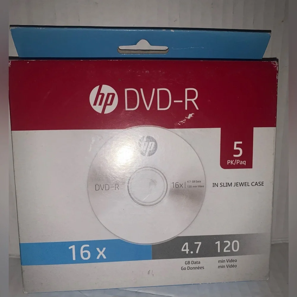 HP DVD-R 16x 4.7GB 5 Pack Red and Blue